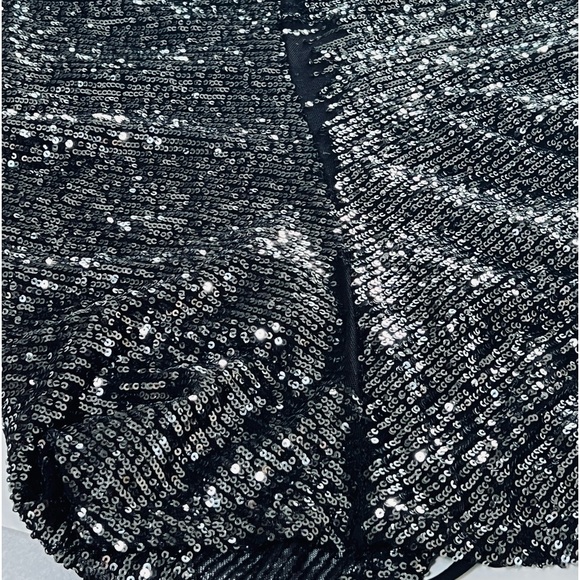 Free People Sequin Long Sleeves Minidress Graphite - Picture 4 of 5